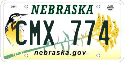 NE license plate CMX774