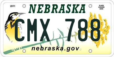 NE license plate CMX788