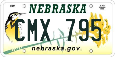 NE license plate CMX795