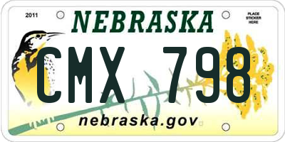 NE license plate CMX798