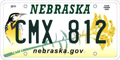 NE license plate CMX812