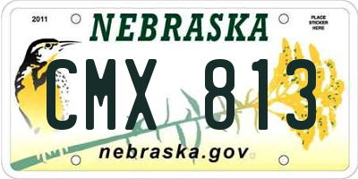 NE license plate CMX813