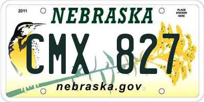 NE license plate CMX827