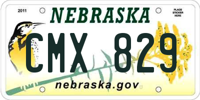 NE license plate CMX829