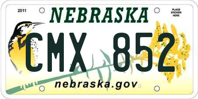 NE license plate CMX852