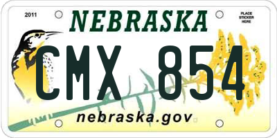 NE license plate CMX854