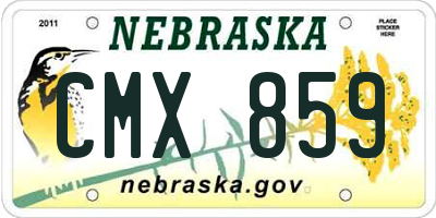 NE license plate CMX859