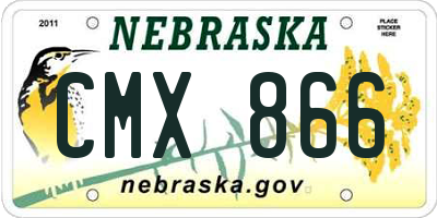 NE license plate CMX866