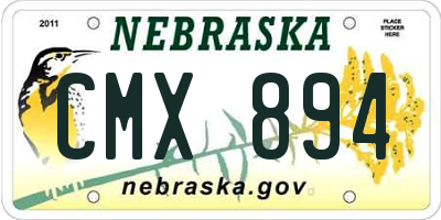 NE license plate CMX894