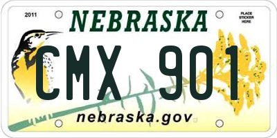 NE license plate CMX901
