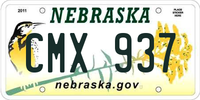 NE license plate CMX937