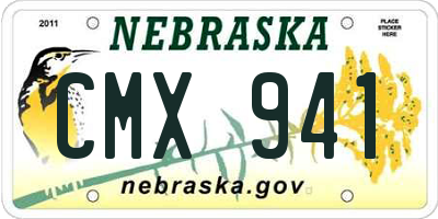 NE license plate CMX941