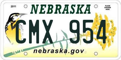 NE license plate CMX954