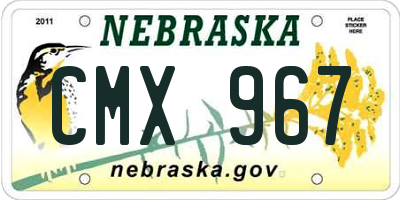 NE license plate CMX967
