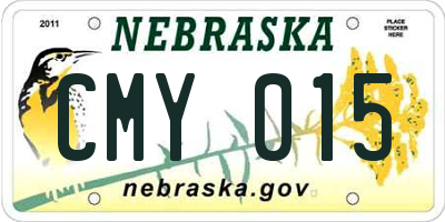 NE license plate CMY015