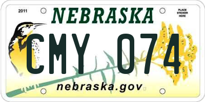 NE license plate CMY074