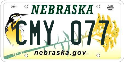 NE license plate CMY077