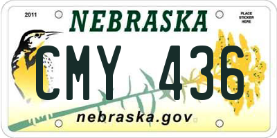 NE license plate CMY436