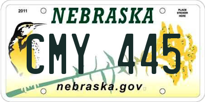NE license plate CMY445