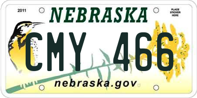 NE license plate CMY466