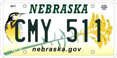 NE license plate CMY511