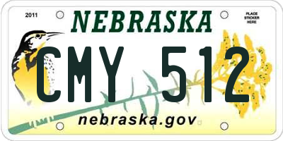 NE license plate CMY512