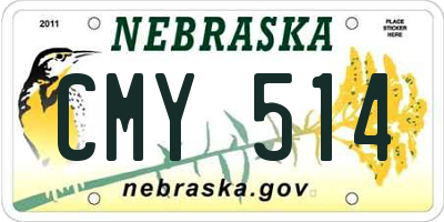 NE license plate CMY514