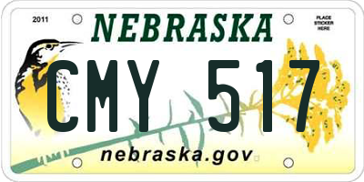 NE license plate CMY517