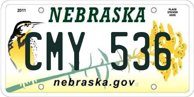NE license plate CMY536