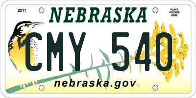 NE license plate CMY540