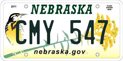 NE license plate CMY547