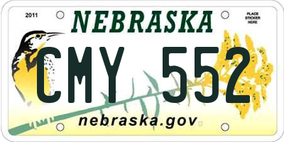 NE license plate CMY552