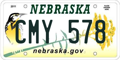 NE license plate CMY578