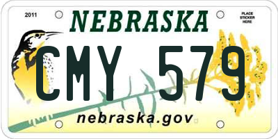 NE license plate CMY579