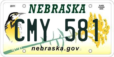 NE license plate CMY581