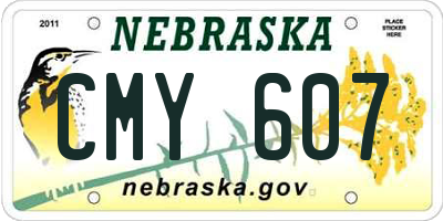 NE license plate CMY607