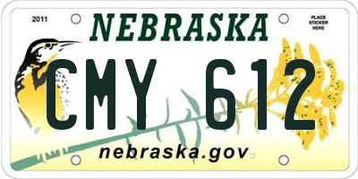 NE license plate CMY612