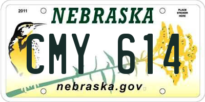 NE license plate CMY614
