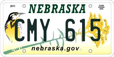 NE license plate CMY615
