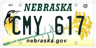 NE license plate CMY617
