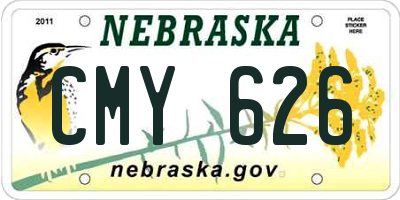NE license plate CMY626