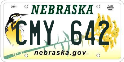 NE license plate CMY642