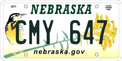 NE license plate CMY647