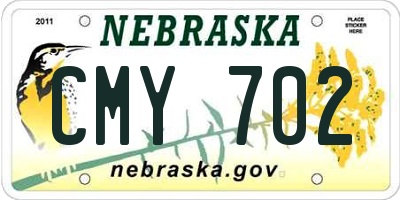 NE license plate CMY702