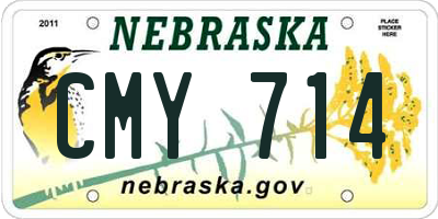 NE license plate CMY714