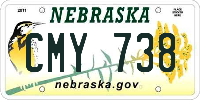 NE license plate CMY738