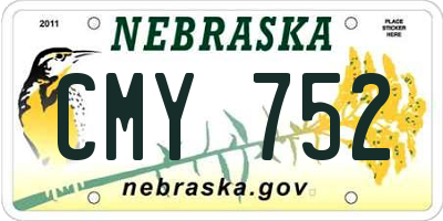 NE license plate CMY752