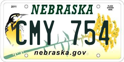 NE license plate CMY754
