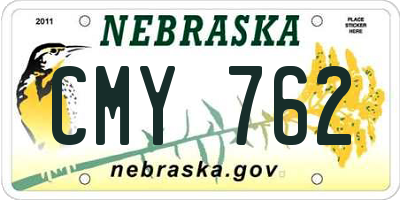 NE license plate CMY762