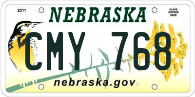 NE license plate CMY768